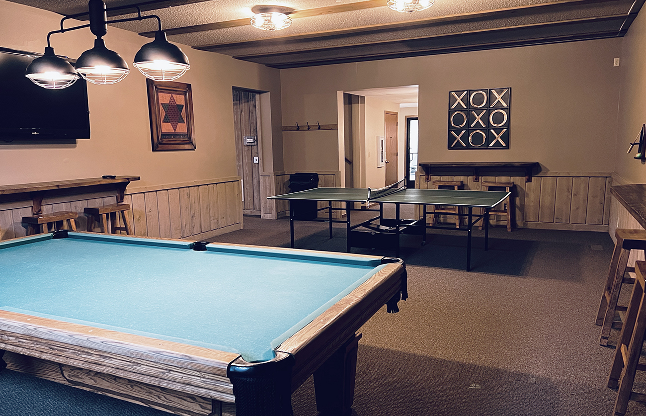Game room with billiards...